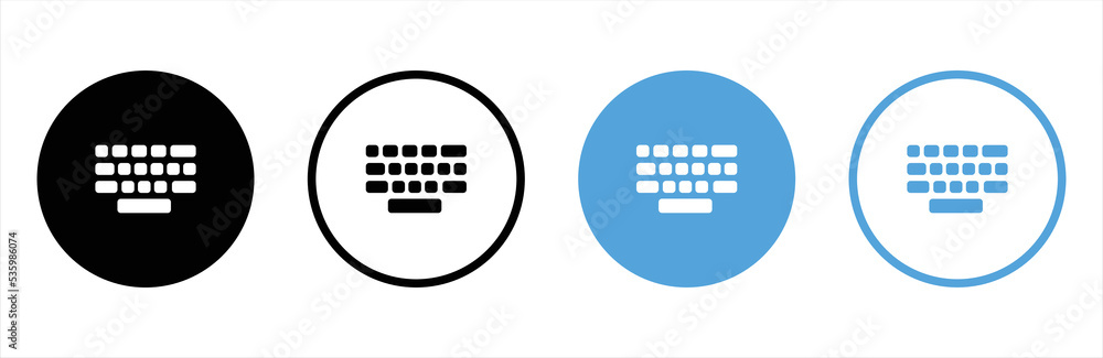 Keyboard icon. Computer keyboard and mobile tool signs. Technology tool ...