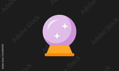 Magic crystal balls for fortune telling and future prediction, glowing glass orbs with plasma and mystical fog inside, isolated fantasy globes for clairvoyant witchcraft, simple vector icon