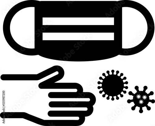 virus flat icon  vector hand drawn