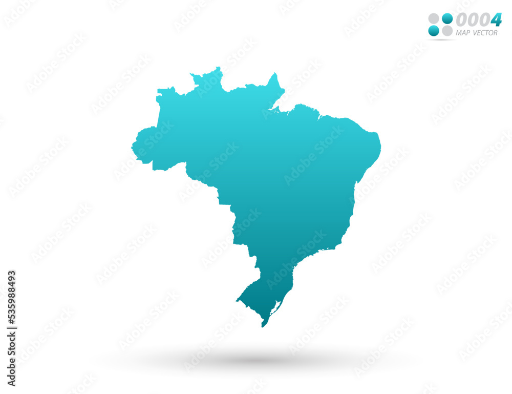 Obraz premium Vector blue gradient of Brazil map on white background. Organized in layers for easy editing.