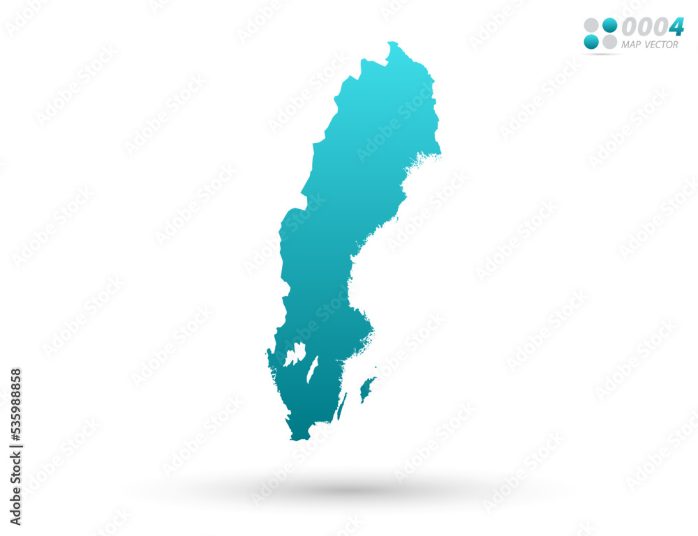 Vector blue gradient of Sweden map on white background. Organized in layers for easy editing. Vector blue gradient of Sweden map on white background. Organized in layers for easy editing.
