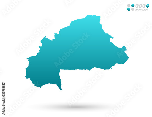 Vector blue gradient of Burkina Faso map on white background. Organized in layers for easy editing.