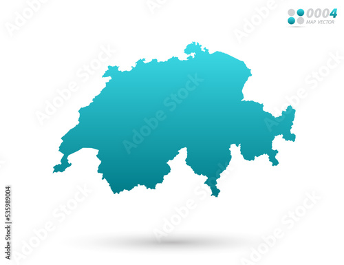 Vector blue gradient of Switzerland map on white background. Organized in layers for easy editing.