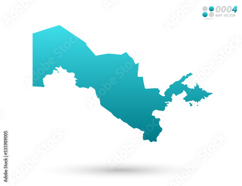 Vector blue gradient of Uzbekistan map on white background. Organized in layers for easy editing.