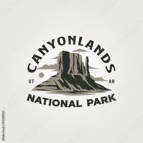canyonlands vintage logo vector symbol illustration design, us national park service logo design