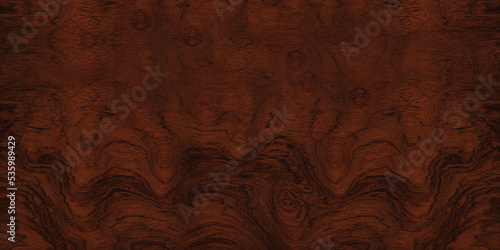 Obraz na plátně Dark brown wood with abstract crowning isolated