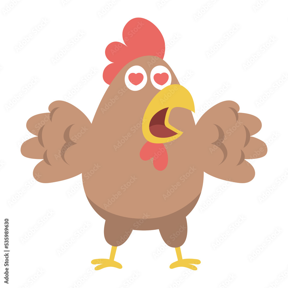 Chicken character cartoon icon png