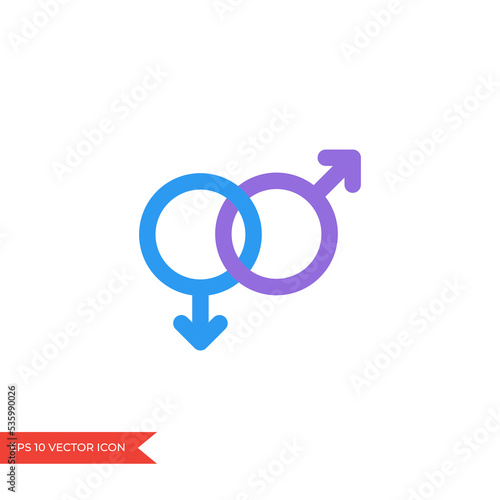 Gender symbol. LGBT sign. Gay couple