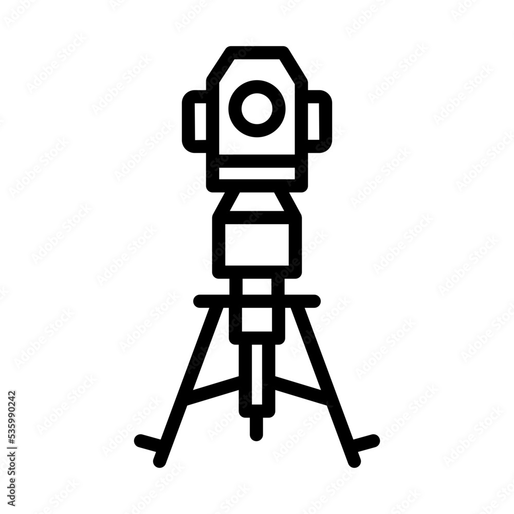 An outline icon design of theodolite An outline icon design of theodolite