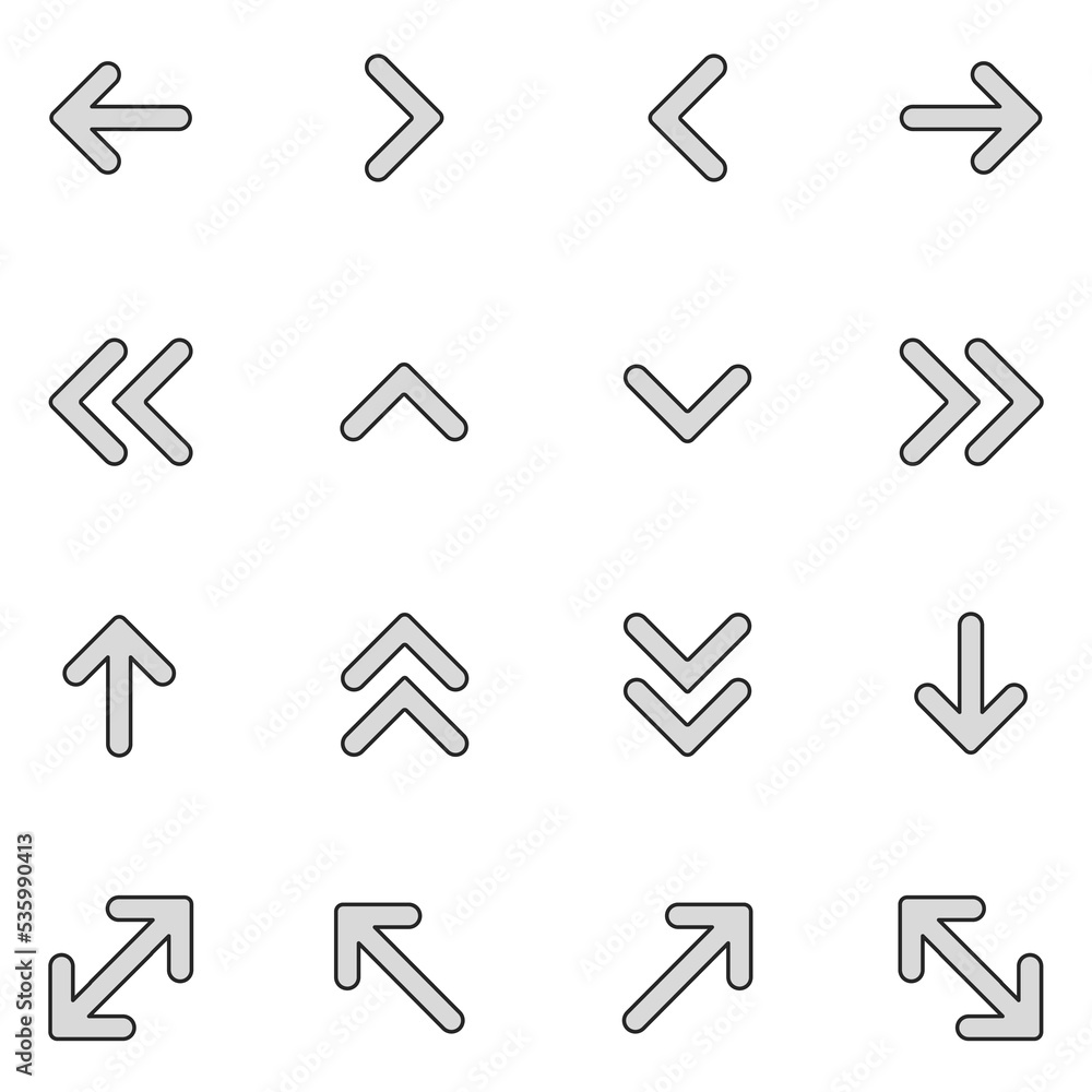 Arrows Filled Line Icon Set Vector Arrows Filled Line Icon Set Vector