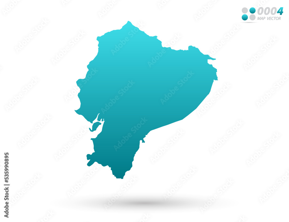 Vector blue gradient of Ecuador map on white background. Organized in layers for easy editing.