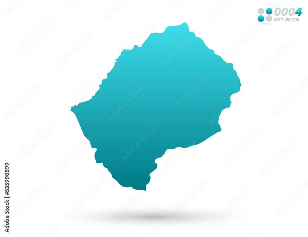Vector blue gradient of Lesotho map on white background. Organized in layers for easy editing.