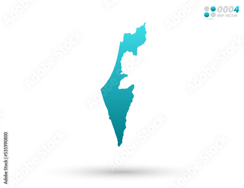 Vector blue gradient of Israel map on white background. Organized in layers for easy editing.