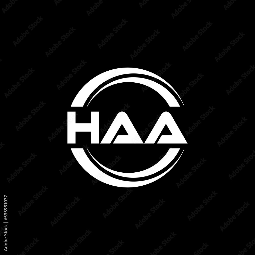 HAA letter logo design with black background in illustrator, vector logo modern alphabet font overlap style. calligraphy designs for logo, Poster, Invitation, etc. HAA letter logo design with black background in illustrator, vector logo modern alphabet font overlap style. calligraphy designs for logo, Poster, Invitation, etc.