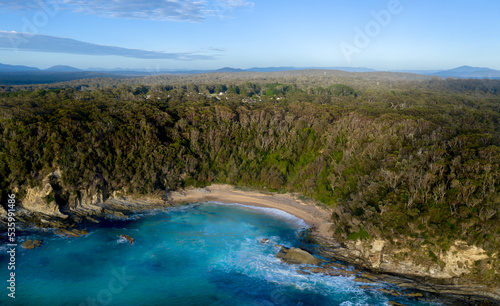 Small secluded beach among the bush Australia