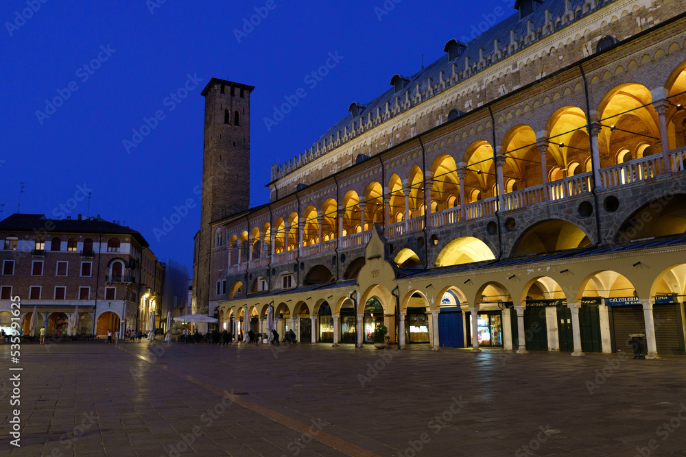 Padua, Veneto, Italy, historic city by night