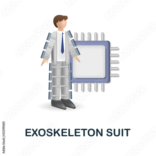 Exoskeleton Suit icon. 3d illustration from future technology collection. Creative Exoskeleton Suit 3d icon for web design, templates, infographics and more