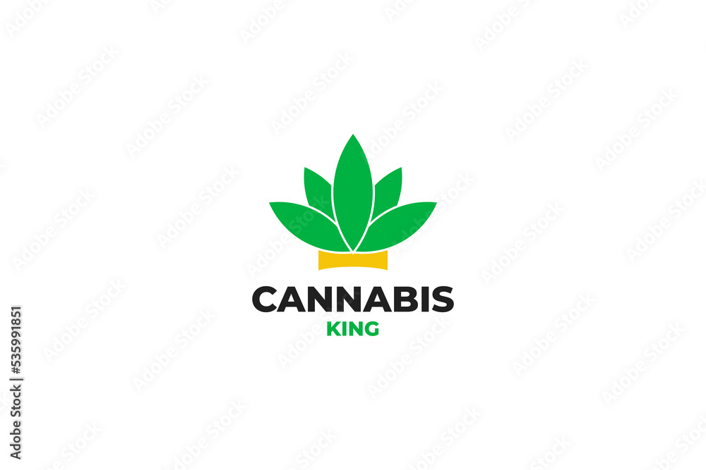 Canabis king logo design vector illustration idea