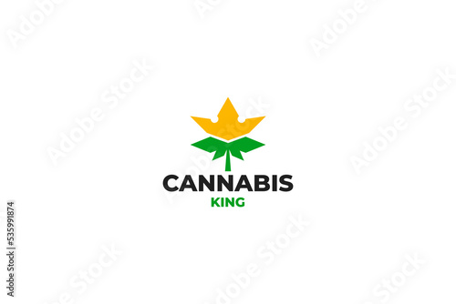 Canabis king logo design vector illustration idea