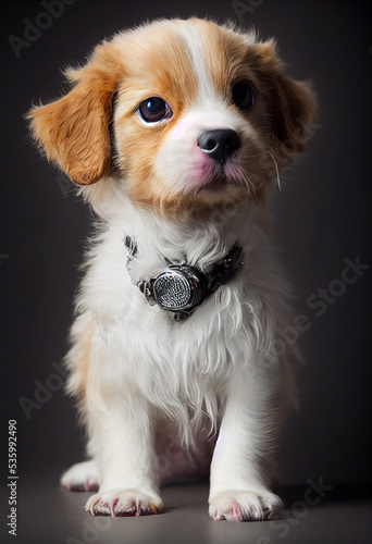 portrait of cute adorable puppy 3d illustration