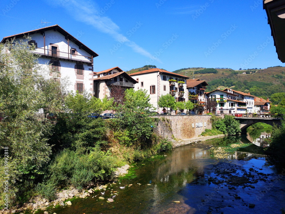 Promotional photo of Elizondo, Navarra, one of the most beautiful towns in Spain, tourist destination,