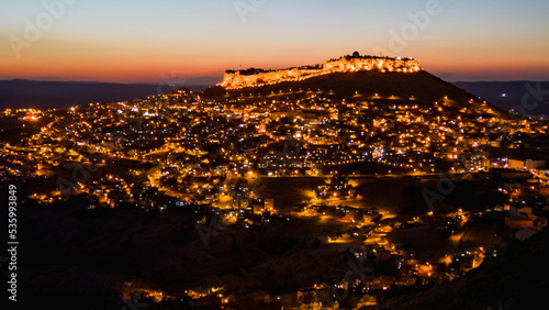 mardin magnificent, mysterious and mystical city views evening texture photo