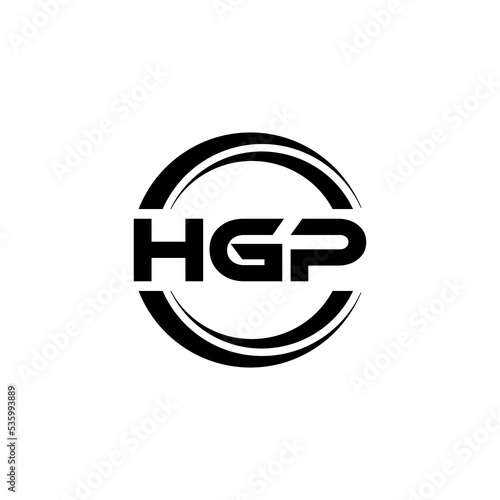 HGP letter logo design with white background in illustrator, vector logo modern alphabet font overlap style. calligraphy designs for logo, Poster, Invitation, etc. photo