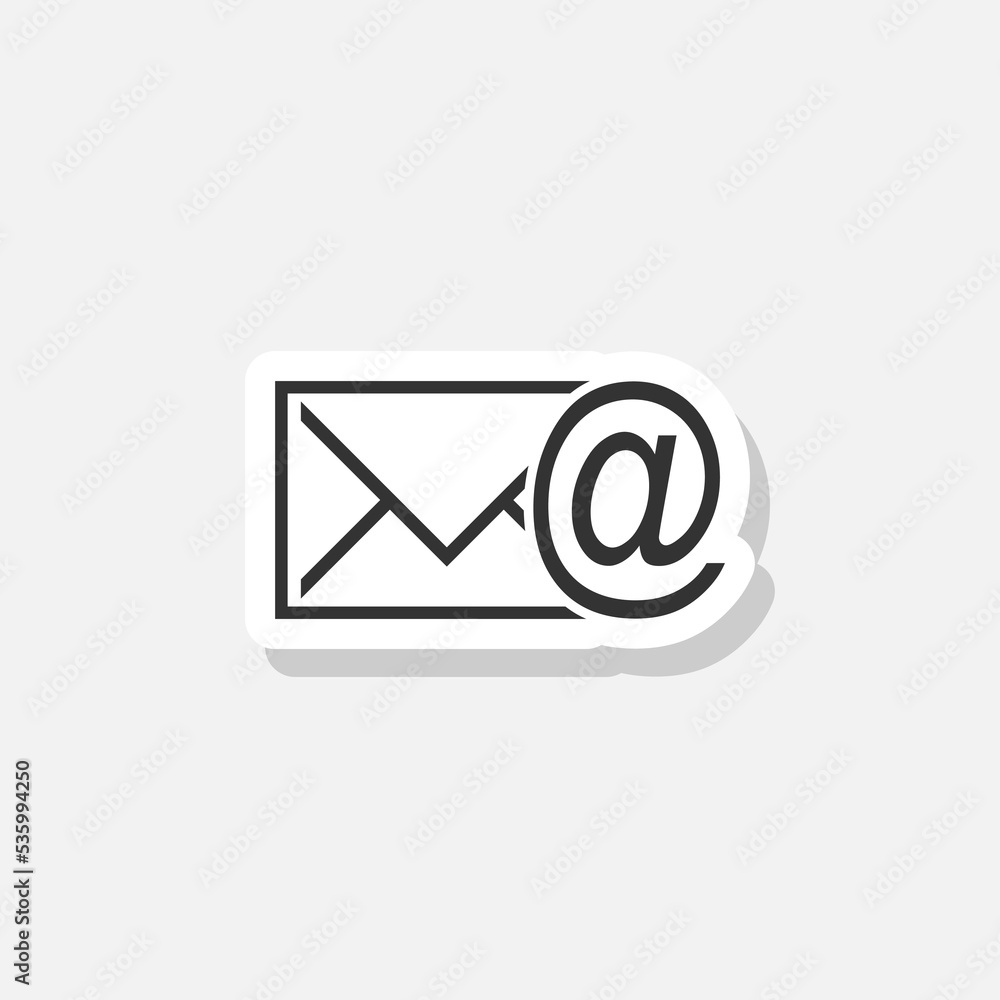 Message envelope mail icon sticker isolated on white background Message envelope mail icon sticker isolated on white background