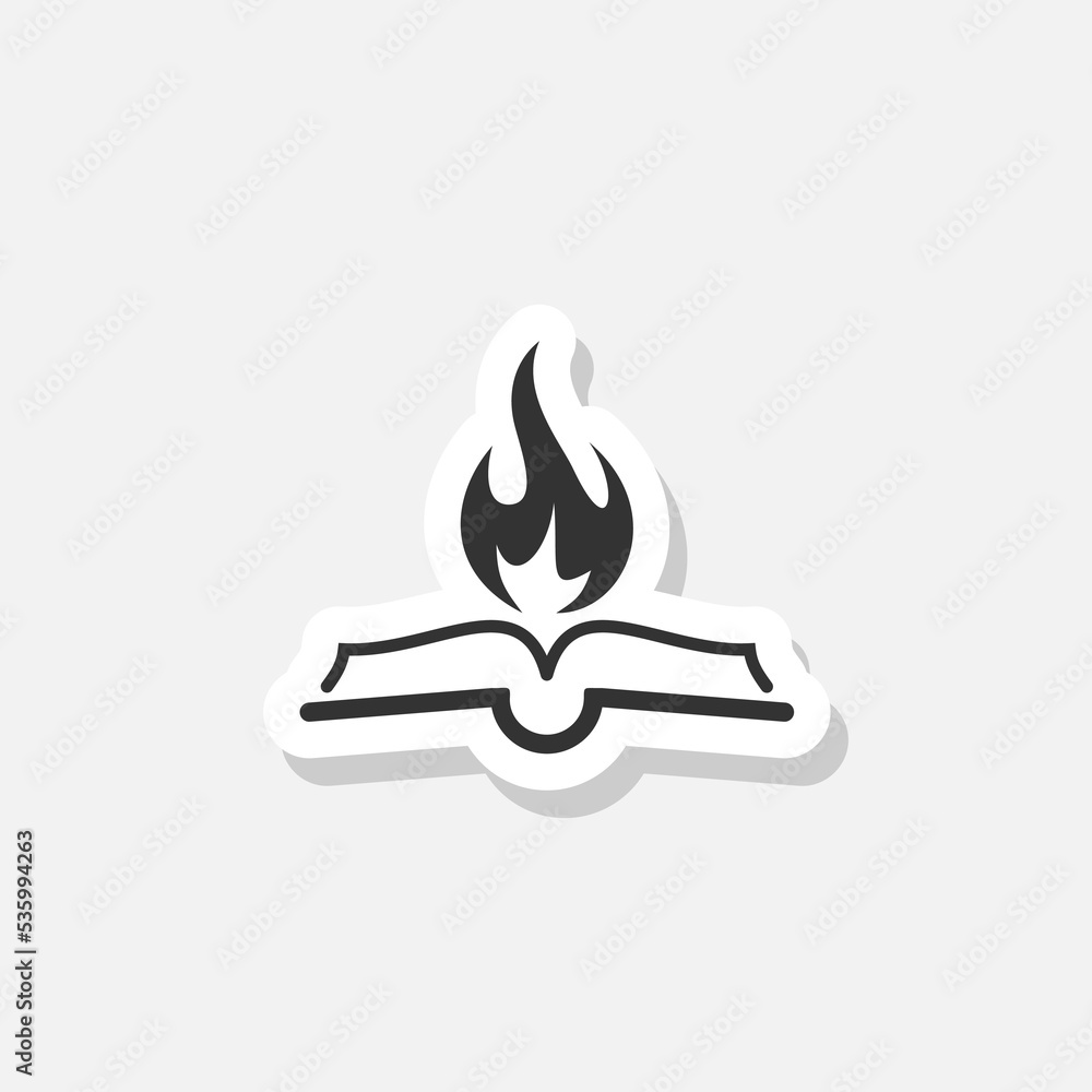 Spirit Book logo design sticker isolated on white background Spirit Book logo design sticker isolated on white background