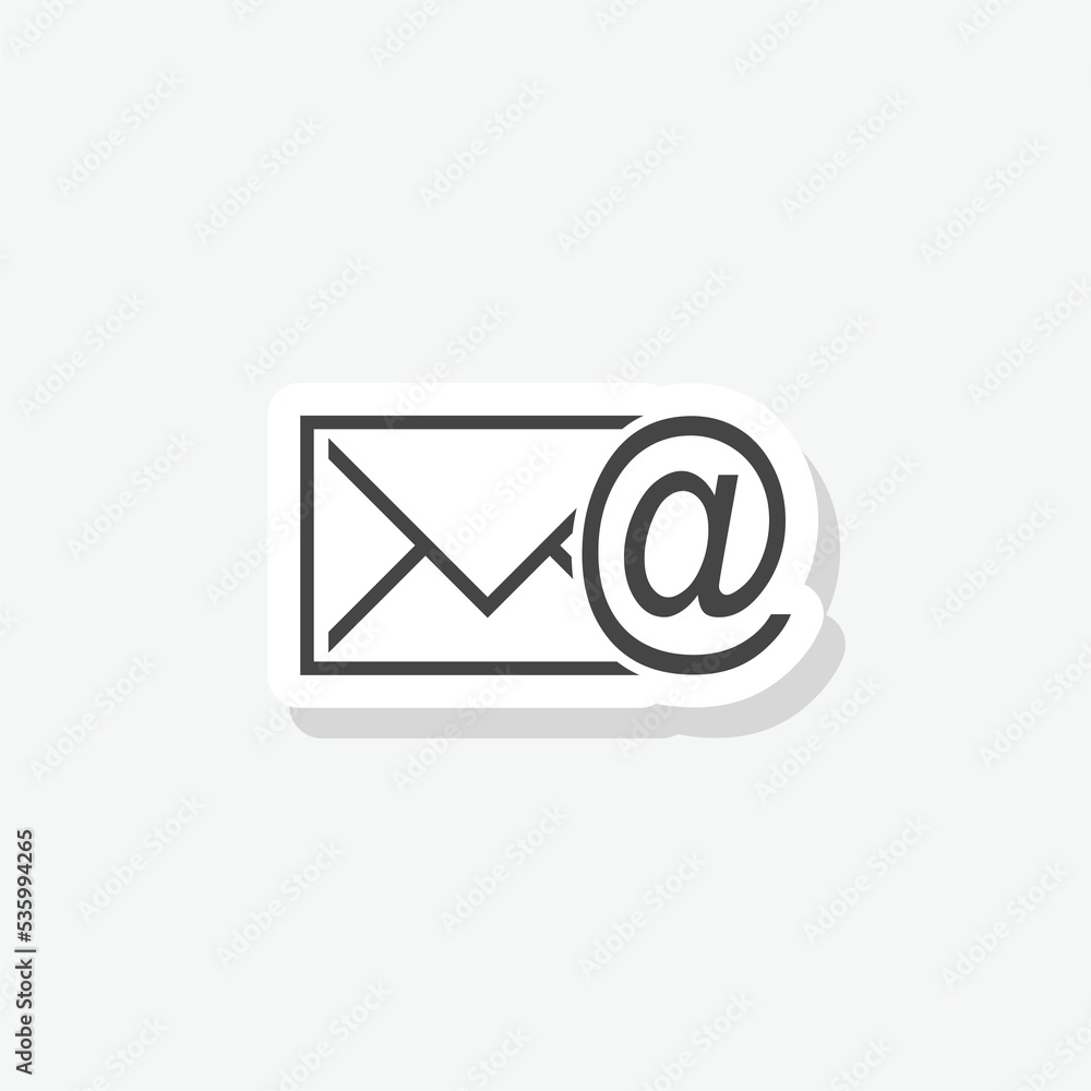 Message envelope mail icon sticker isolated on white background Message envelope mail icon sticker isolated on white background