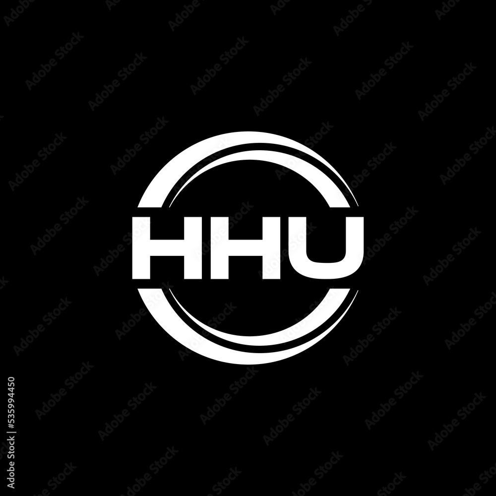 HHU letter logo design with black background in illustrator, vector logo modern alphabet font overlap style. calligraphy designs for logo, Poster, Invitation, etc. HHU letter logo design with black background in illustrator, vector logo modern alphabet font overlap style. calligraphy designs for logo, Poster, Invitation, etc.
