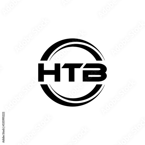 HTB letter logo design with white background in illustrator, vector logo modern alphabet font overlap style. calligraphy designs for logo, Poster, Invitation, etc. photo