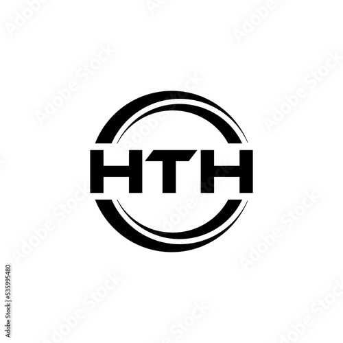 HTH letter logo design with white background in illustrator, vector logo modern alphabet font overlap style. calligraphy designs for logo, Poster, Invitation, etc.