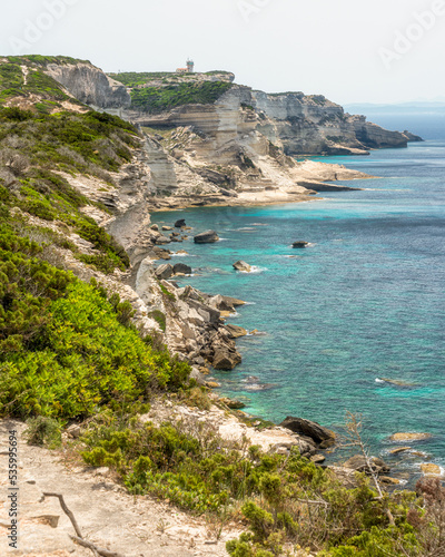 Fototapeta Naklejka Na Ścianę i Meble -  The beautiful cliffs of Bonifacio on a sunny summer day. Southern Corse, France.