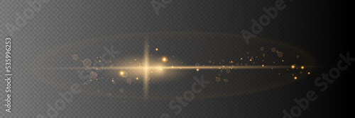 Shining star, sun particles and sparks with highlight effect, golden lights bokeh glitter and sequins. Transparent golden light flare and sparkles set, vector. Effect glare