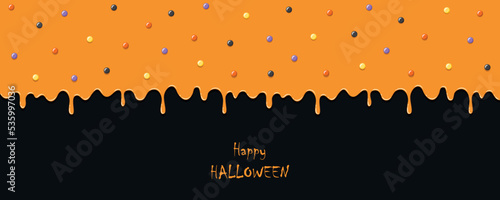 orange sweet tasty melting happy halloween icing background