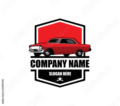 Vintage Car Vector Logo Template with the image of the retro classic car for your company.