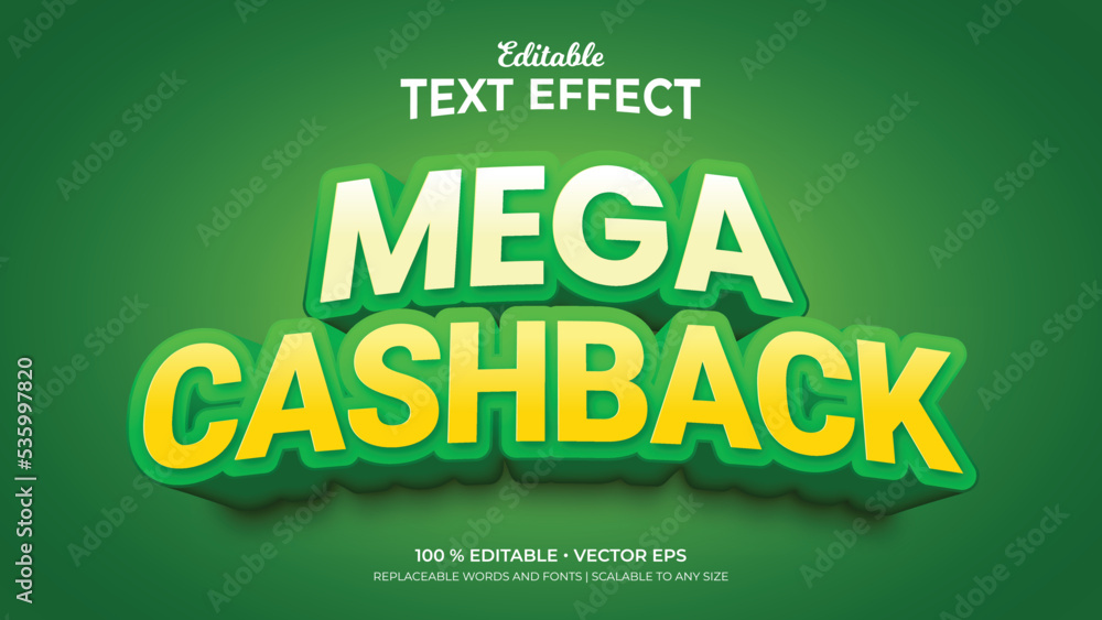 Obraz premium Mega Cashback Editable Text Effects