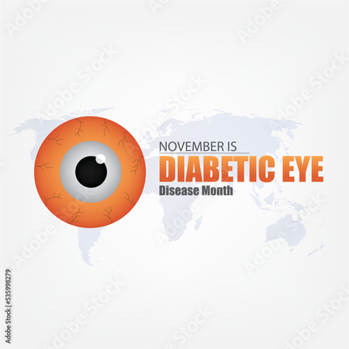 Vector Illustration. Diabetes Eye Disease Month. Simple and elegant design