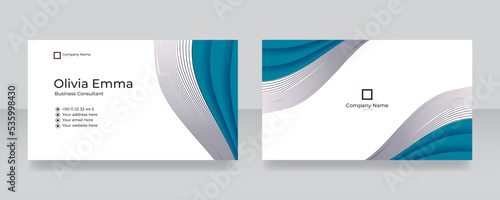 Blue Creative and clean corporate business card template. Vector illustration. Stationery design