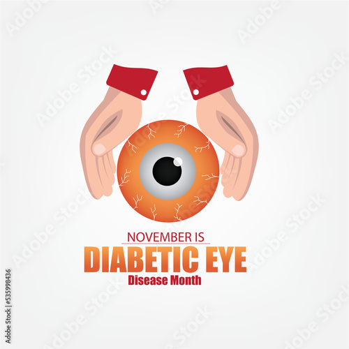 Vector Illustration. Diabetes Eye Disease Month. Simple and elegant design