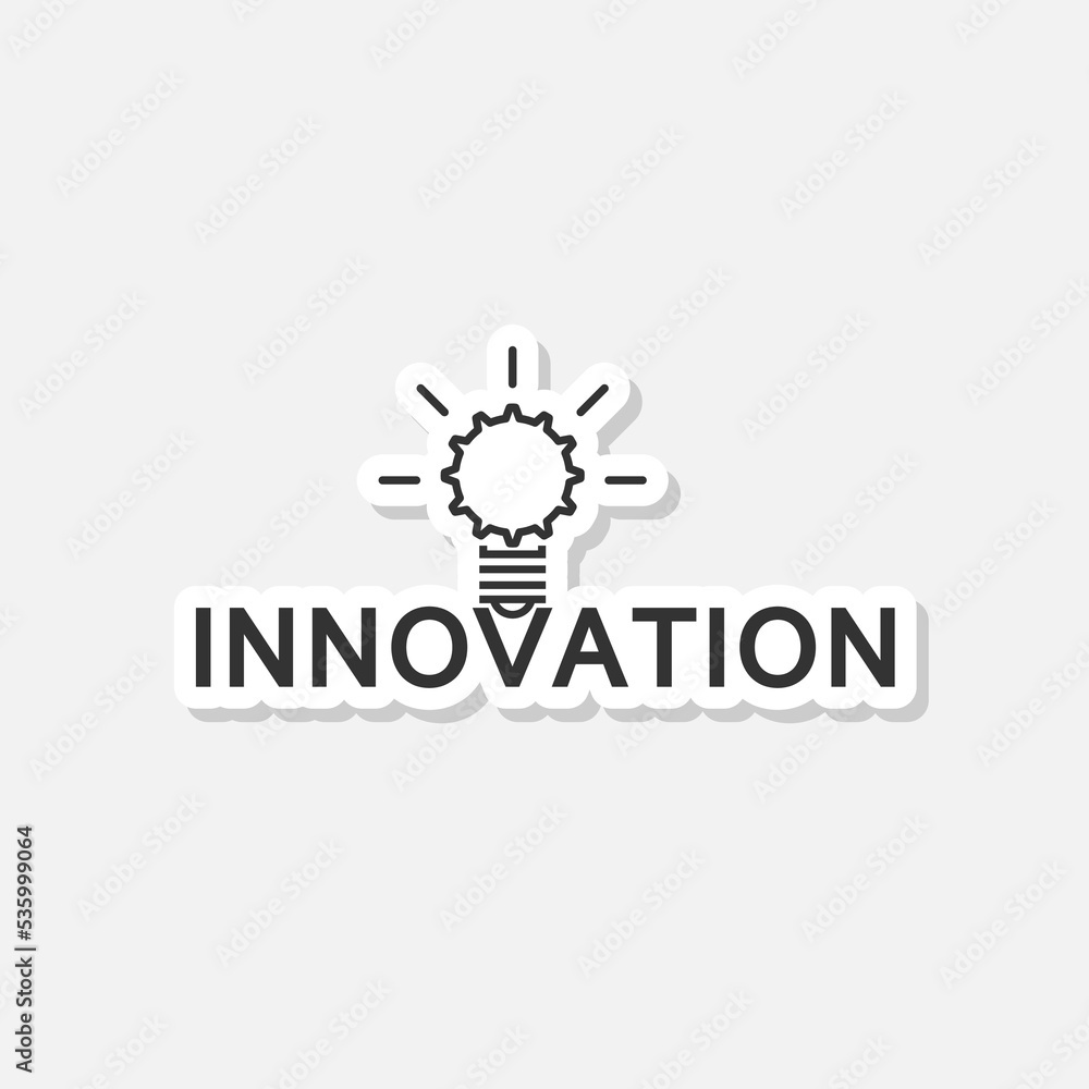 Innovation icon sticker isolated on white background