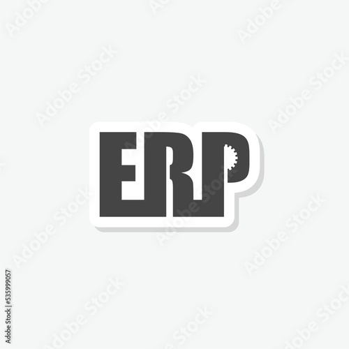 ERP logo sticker isolated on white background