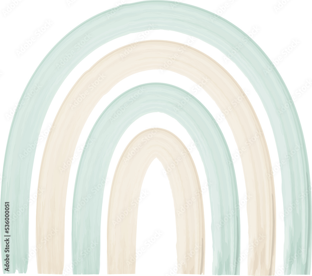 Obraz premium Watercolor rainbow in pastel colors. Children's print, boho, Scandinavian