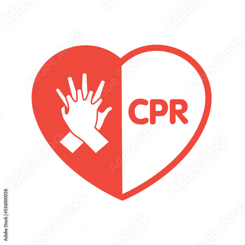 heart cpr medical icon vector design
