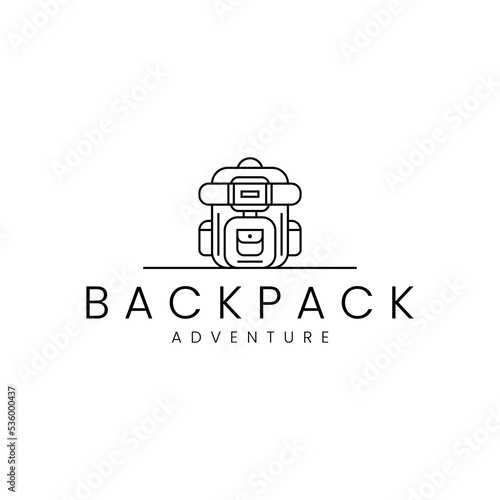 backpack adventure line logo design