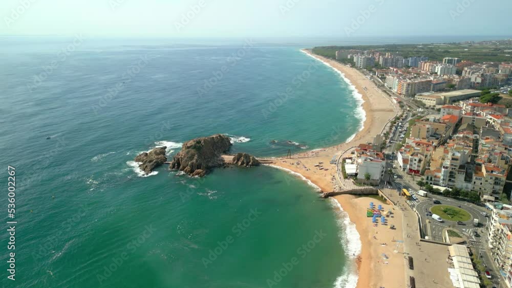 Blanes province of Girona beach aerial images La Palomera summer tourism Blanes province of Girona beach aerial images La Palomera summer tourism