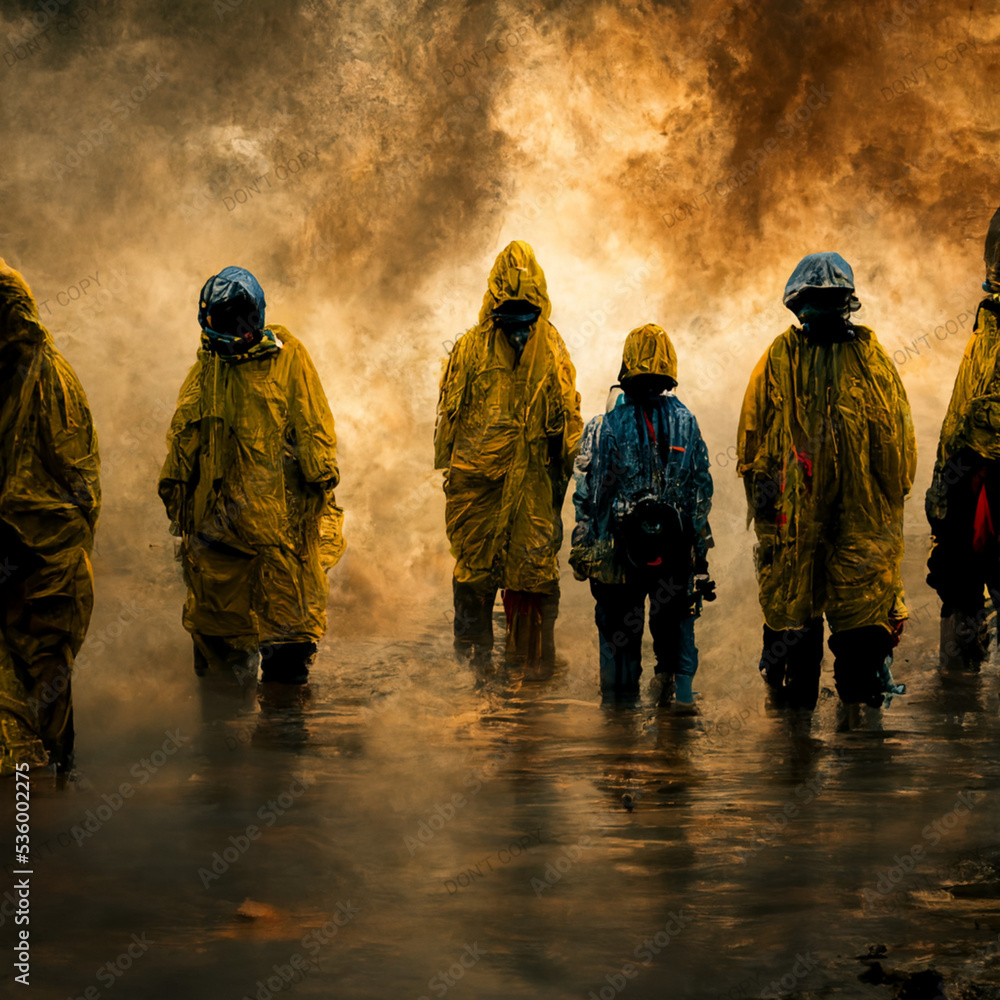 3d illustration of firefighters in the middle of a fire 3d illustration of firefighters in the middle of a fire