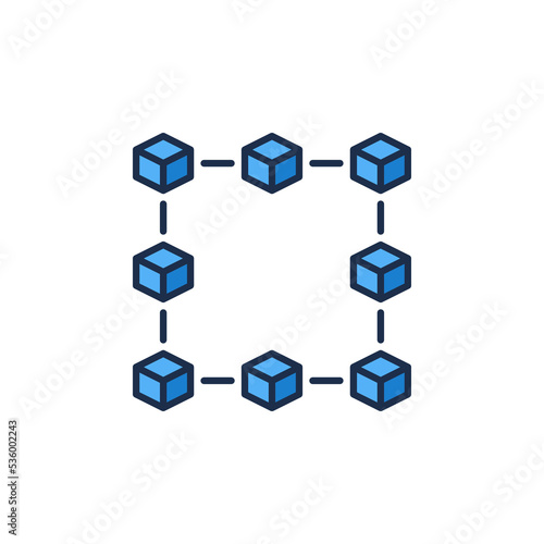Block Chain vector concept blue icon or modern sign