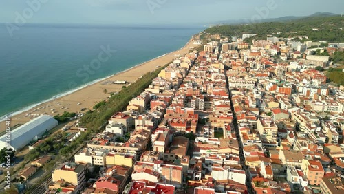 Aerial view of the city of Calella de Mar in the province of Barcelona Costa del Maresme photo